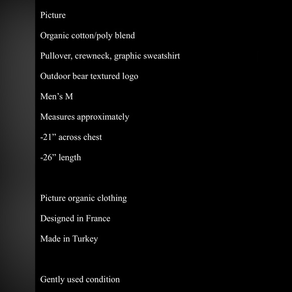 Picture C.F. Organic Cotton Olive Crewneck Sweatshirt- M - Picture 10 of 10